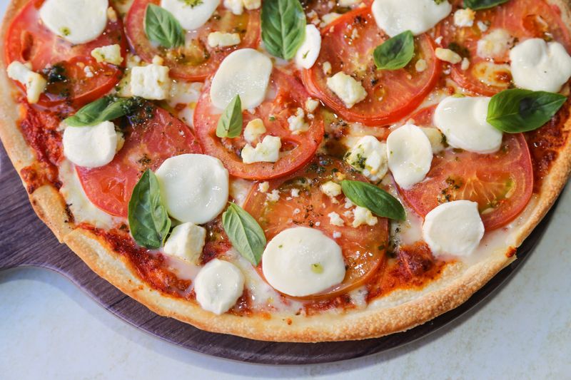 Via 313 margherita Detroit pizza fresh basil